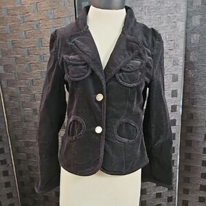 Luii Women's Black Velvet Corset Back Jacket Size Medium